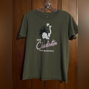 J.Crew Medium Olive Green Charleston San Francisco Graphic Cotton T-Shirt